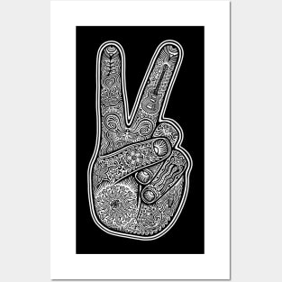 DoD Peace Haand bw Posters and Art